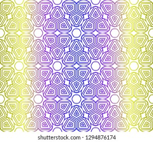 Yellow, blue color vector seamless geometric pattern. Decorative design in simple style. For poster, banner, background.