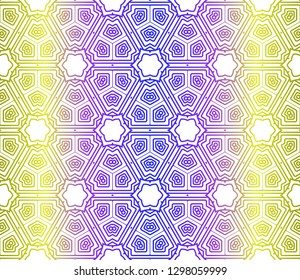 Yellow, blue color vector seamless geometric pattern. Decorative design in simple style. For poster, banner, background.