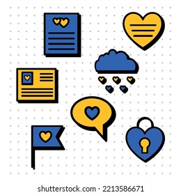 Yellow and Blue Communication Ukrainian Stickers