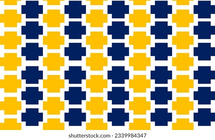 bloque cruzado amarillo y azul sobre fondo blanco repiten diseño de patrón sin fisuras para impresión de tela o papel tapiz repleto