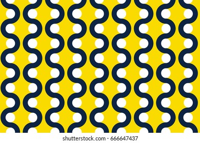 Yellow and blue curvy line cultural pattern