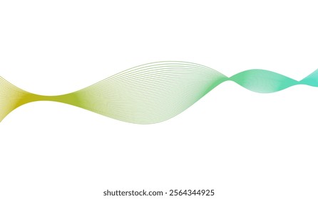 Yellow blue cyan dynamic wave lines pattern element for background or banner