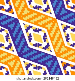 Yellow And Blue Diagonal African Geometric Pattern. Abstract Pattern For Wallpapers, Covers, Web Page Backgrounds. Vector Fabric Texture.