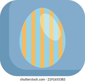Huevo amarillo y azul de Pascua, ilustración, vector sobre fondo blanco.