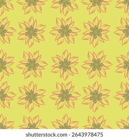 Yellow and blue flowers design on white color background seamless pattern. Can be use for fabric textile wallpaper wrap paper