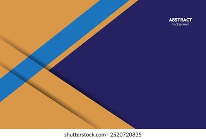 Yellow and blue geometric business banner design. Creative banner design with paper cut shapes and shadows on bright background. Simple horizontal banner.