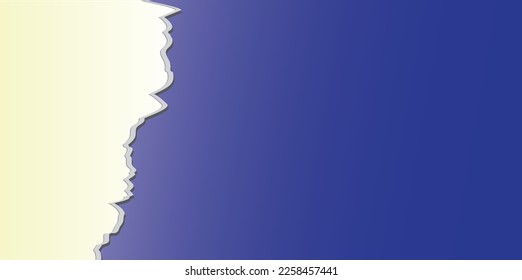 fondo de gradación azul amarillo con motivo de papel roto