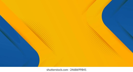 Plantilla de Anuncio estilo amarillo, azul y medios tonos para promocionar en conceptos de Anuncio azul y amarillo Diseño de Vector para marketing social, ilustración