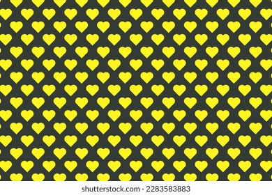 Yellow and blue heart pattern vector background. Love wallpaper design.