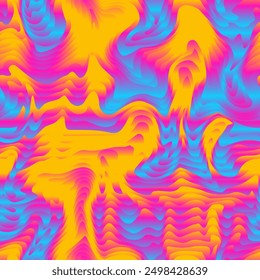 Yellow and Blue Liquid Seamless pattern.