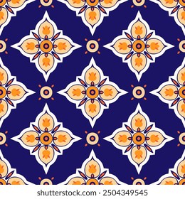 Gelb und blau Luxus Vektor nahtlose Muster. Ornament, Traditionelle, Ethnische, Arabische, Türkische, Indische Motive. Ideal für Stoff und Textilien, Tapeten, Verpackungsdesign oder jede gewünschte Idee.