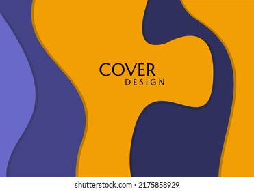 yellow blue paper cut background design. design for banner, poster, cover