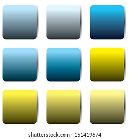 yellow and blue paper for notes. vector illustration design. office and business background