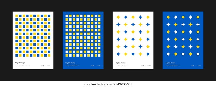 Yellow and blue pattern. Identity Design. Modern corporate report cover. Abstract geometric illustration design layout. Brochure template. Texture. Background