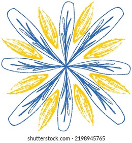 Yellow blue pattern for tiles talavera spanish style, vector illustration for design. symmetrical flower