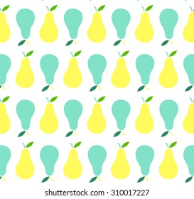 Yellow and blue pear retro pattern with cream background for kids