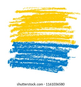 Yellow and blue pencil texture for background. Hand drawn abstract ukrine flag colors. 