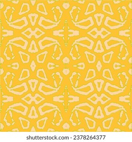 Yellow, blue and pink tie dye design, seamless ikat pattern with ethnic elements Handmade. Ethnic and tribal motifs.