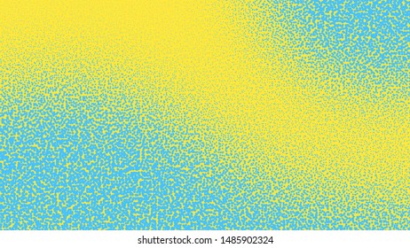 Yellow and blue pop art background with dots design, abstract vector illustration in retro comics style