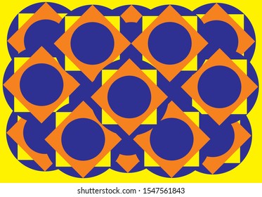 yellow and blue rectangular arrangement wallpaper that forms a shadow