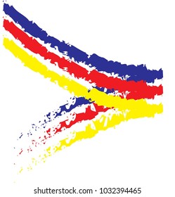 yellow blue and red arrows on white background