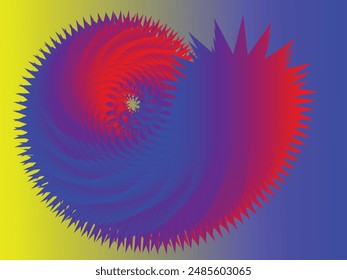 Yellow, blue and red  color combination gradient background design.