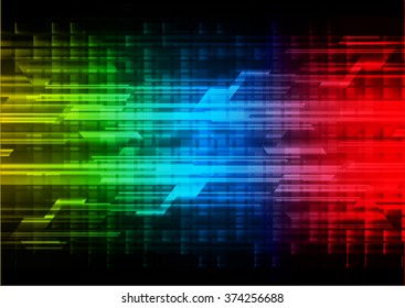 yellow blue red Light Abstract Technology background for computer graphic website internet and business. circuit. vector illustration. infographics. motion move .neon. pixel. eye scan virus Spark