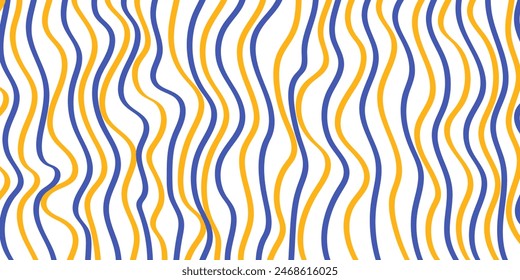 Yellow and Blue Retro Style Wallpaper, Background Design for Your Business with Abstract Geometric Lines Pattern - Applicable for Web, Presentations, Placards, Posters - Creative Vector Template