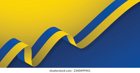 cinta amarilla y azul Bandera de Ucrania Abstracto vector plantilla Fondo