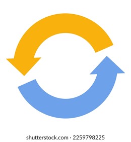 yellow and blue round rotating arrows.
Easy-to-use vector data.