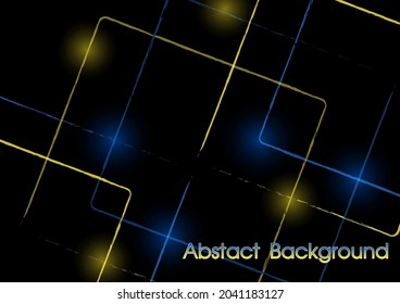 Yellow and Blue Rounded Rectangle Abstract Design