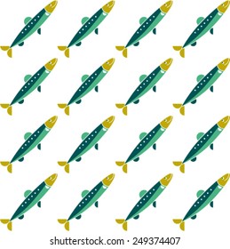 yellow blue sardines pattern