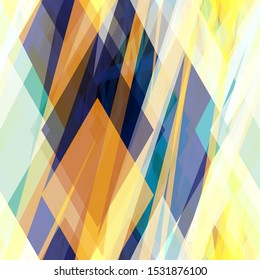 Yellow and blue seamless texture with rhombus. Abstract vector background for web page, banners backdrop, fabric, home decor, wrapping