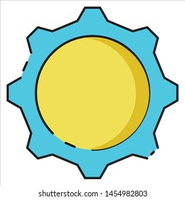 Yellow Blue Setting Icon MBE Style