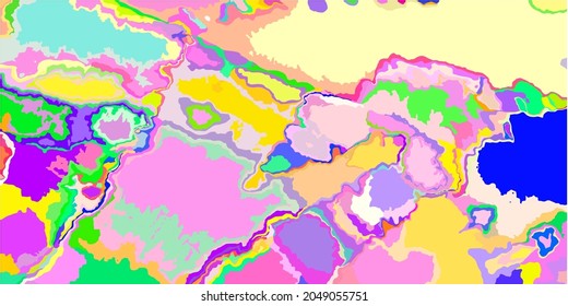 Yellow Blue Soft Multicolor Light Modern Vector. Color Details Art Grunge Green Background. Acid Pastel Rainbow Pink Unique Design. Detailed Original Psychedelic Fashion Red Textile Illustration.