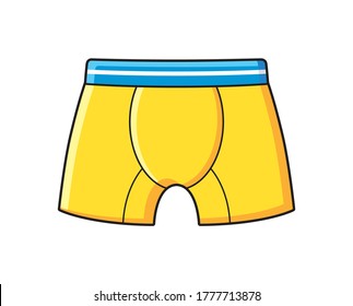 Yellow blue sport mens boxer shorts briefs underpants isolated cartoon vector icon