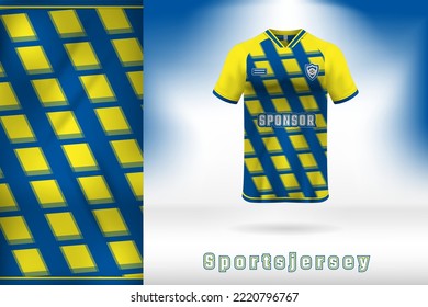 Yellow Blue Sports Jersey Template Design