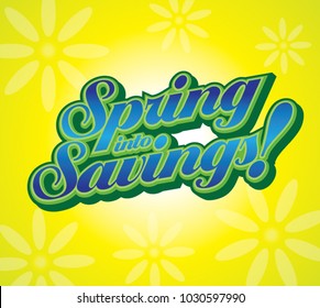 Yellow Blue Spring Into Savings Headline