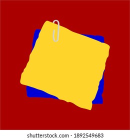 notas pegajosas amarillas y azules