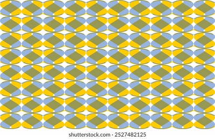 Yellow blue strip round block overlap diamond seamless repeat pattern, design for fabric print, vintage wrap paper print, traditional culture patter