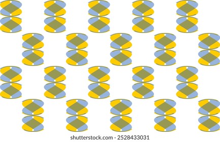 Gelb blau Streifen rund Block überlappen Diamant nahtlos Schachbrett Rapport Muster, Design für Stoffdruck, Vintage Wrap Papierdruck, traditionelle Kultur Muster