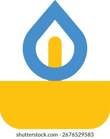 Luz de llama de vela estilizada azul amarillo
