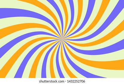 Yellow blue sunshine vector background. Abstract colorful sunburst design wallpaper for template banner business social media advertising. cartoon backdrop. line twist. sweet candy pop.