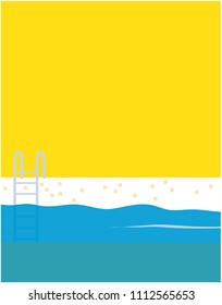 Yellow and blue swimming pool background. Vector illustration