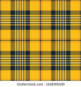 Yellow and blue tartan plaid design. Scottish textile pattern blend.