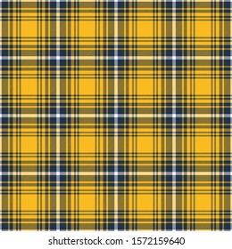 Yellow and blue tartan plaid. Scottish textile pattern.