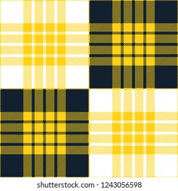 Yellow And Blue Tartan Plaid Trendy Textile Pattern