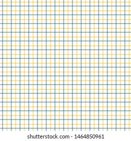Yellow and Blue Tattersall Check Pattern. Men's Shirt Fashion Textile Fabric. Repeating Tile Plaid Pattern.