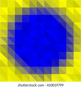 Yellow blue triangle gird abstract background