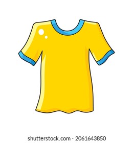 Yellow blue t-shirt isolated vector